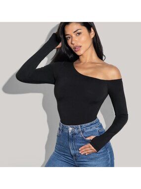 Nwt TA3 - XL Black One Shoulder Long Sleeve Sculpting Shapewear Corset Top